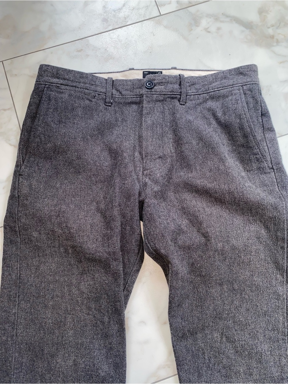 J.Crew 484 Slim Fit Stretch Chino Pants Mens 30x31* Grey Brushed Twill Preppy